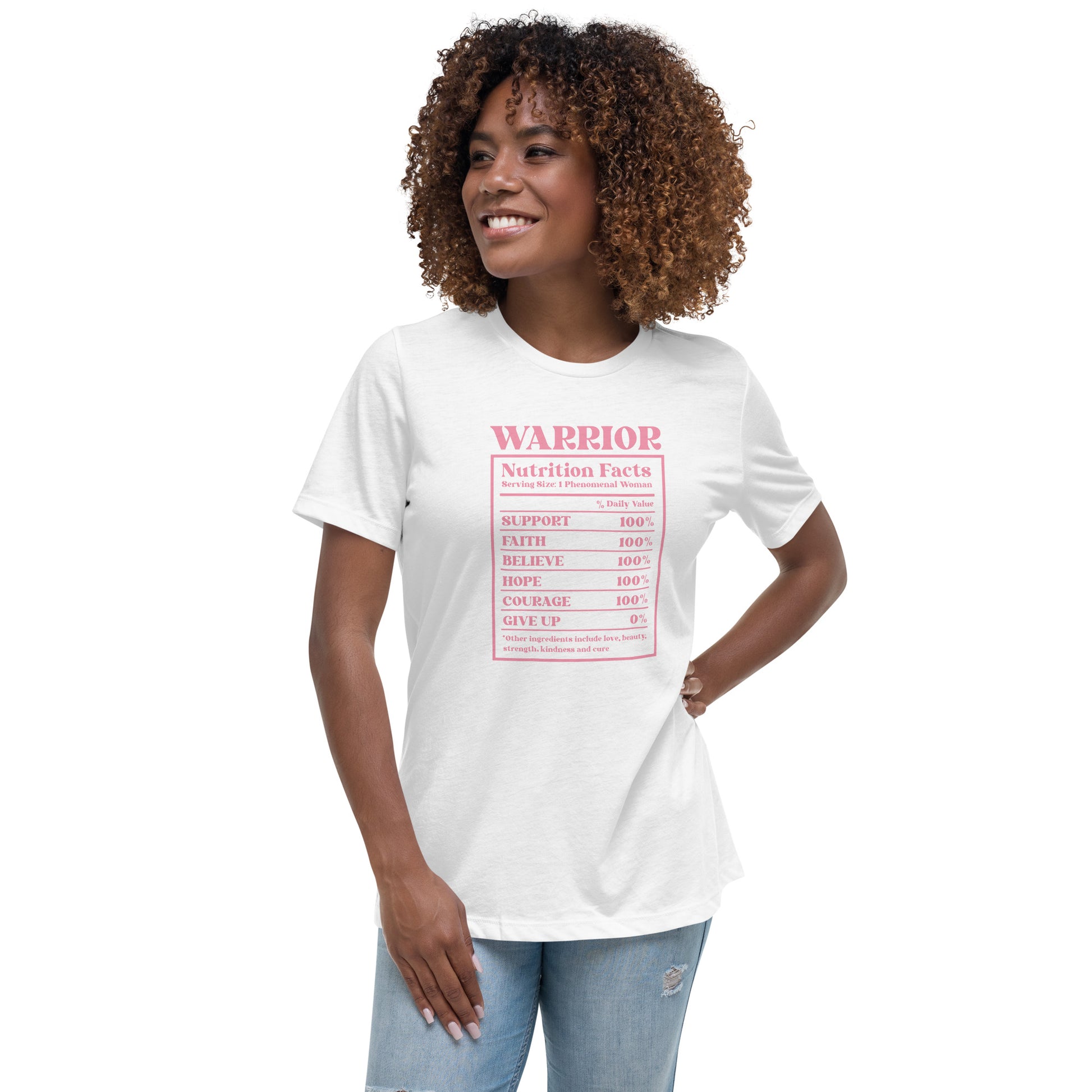 Warrior Nutrition Breast Cancer Awareness Women's Relaxed T-Shirt Tee Tshirt