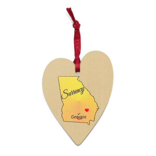 Surrency Georgia Heart Wooden ornaments